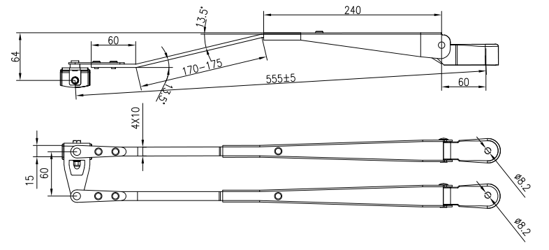 GBSG40G 555 Small Double Bar wiper arm