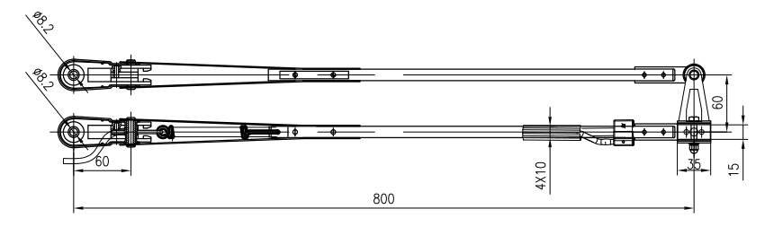 GBSG40I Small Double Bar wiper arm