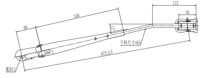 GBXA02 西安675mm單圓管右刮臂（13度）