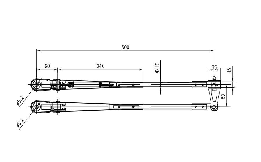 GBSG40B Small Double Bar wiper arm